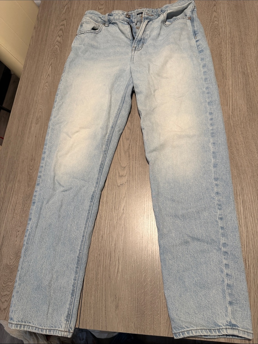 American Eagle Outfitters Pale Blue Straight-Leg Jeans